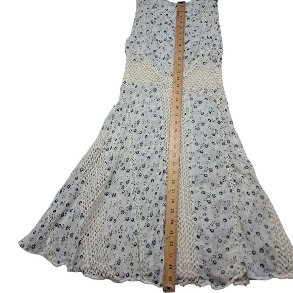 Anthropologie Floreat Dress Women's 6 White Windswept Crochet‎ Sheer Cottagecore - Picture 14 of 15